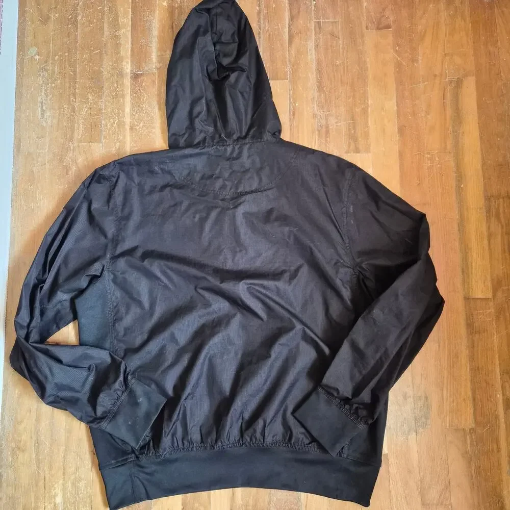 Neff Skate XL 3/4 quarter zip logo windbreaker black and orange Extra Large